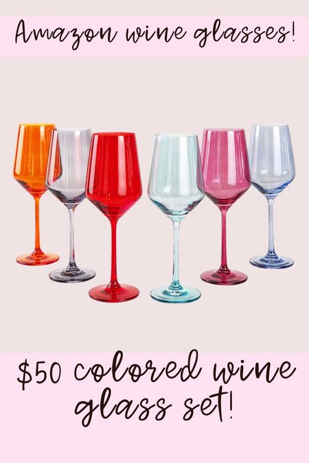 Amazon colored wine glass set, colored wine glasses with stem 

#LTKFind #LTKhome #LTKunder50
