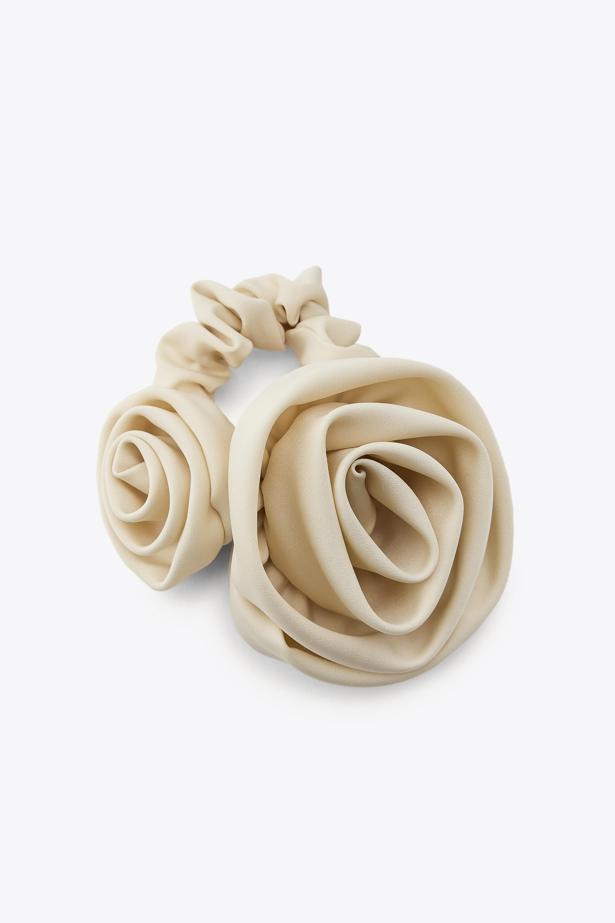DOUBLE FLOWER SCRUNCHIE | Zara US