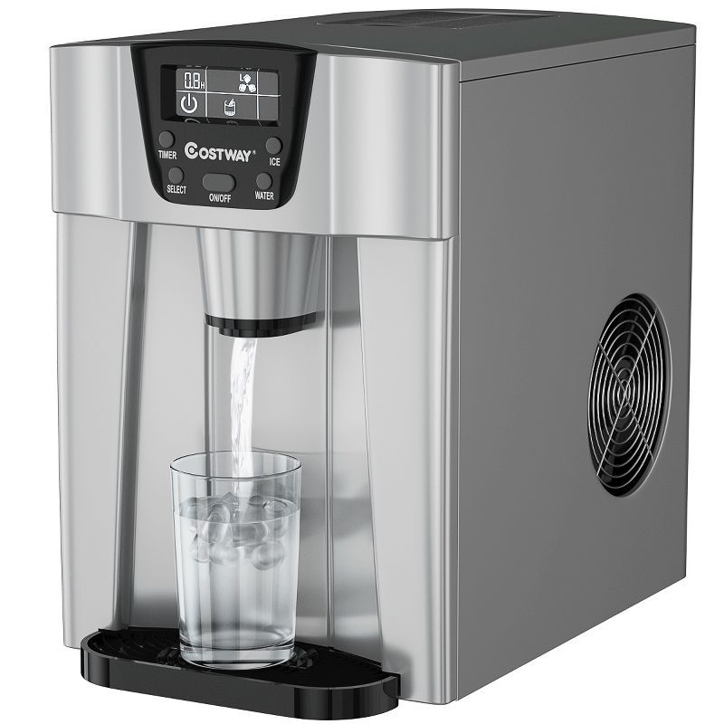 Costway 2 In 1 Ice Maker Water Dispenser Countertop 36Lbs/24H LCD Display Portable New | Target