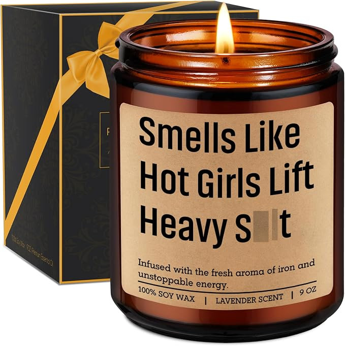 Candle, Gym Gifts for Women, Workout Gifts for Fitness Lovers Girls, Gym Rats - Funny Weightlifti... | Amazon (US)