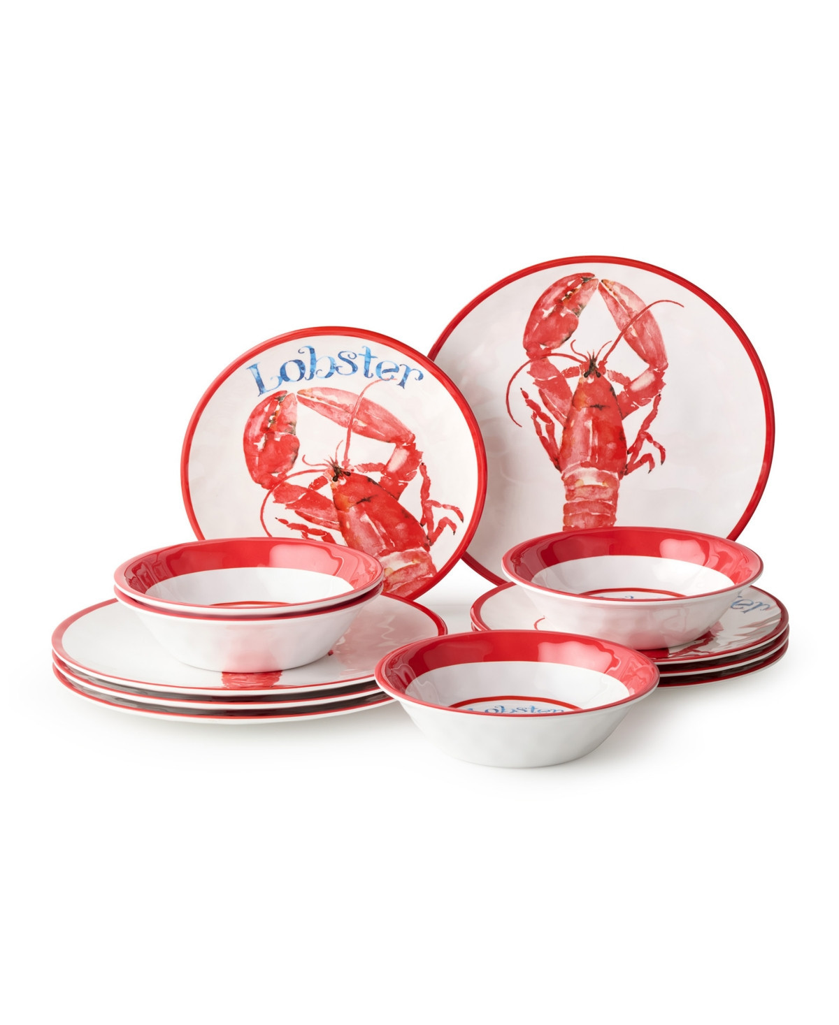Certified International Beach House Lobster Melamine 12-Pc. Dinnerware Set, Service For 4 | Macy's