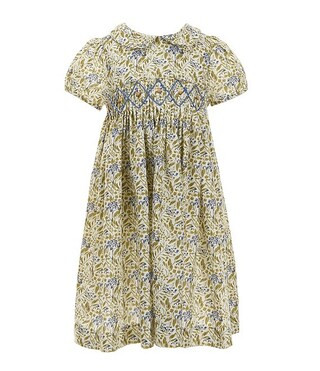 Little Girl 2T-6X Short Sleeve Peter Pan Smocked Dress | Dillard's