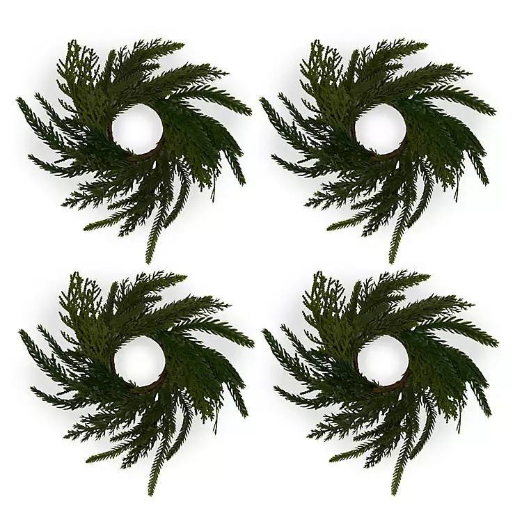 Juniper and Norfolk Mix Napkin Rings Set of 4 | Kirklands