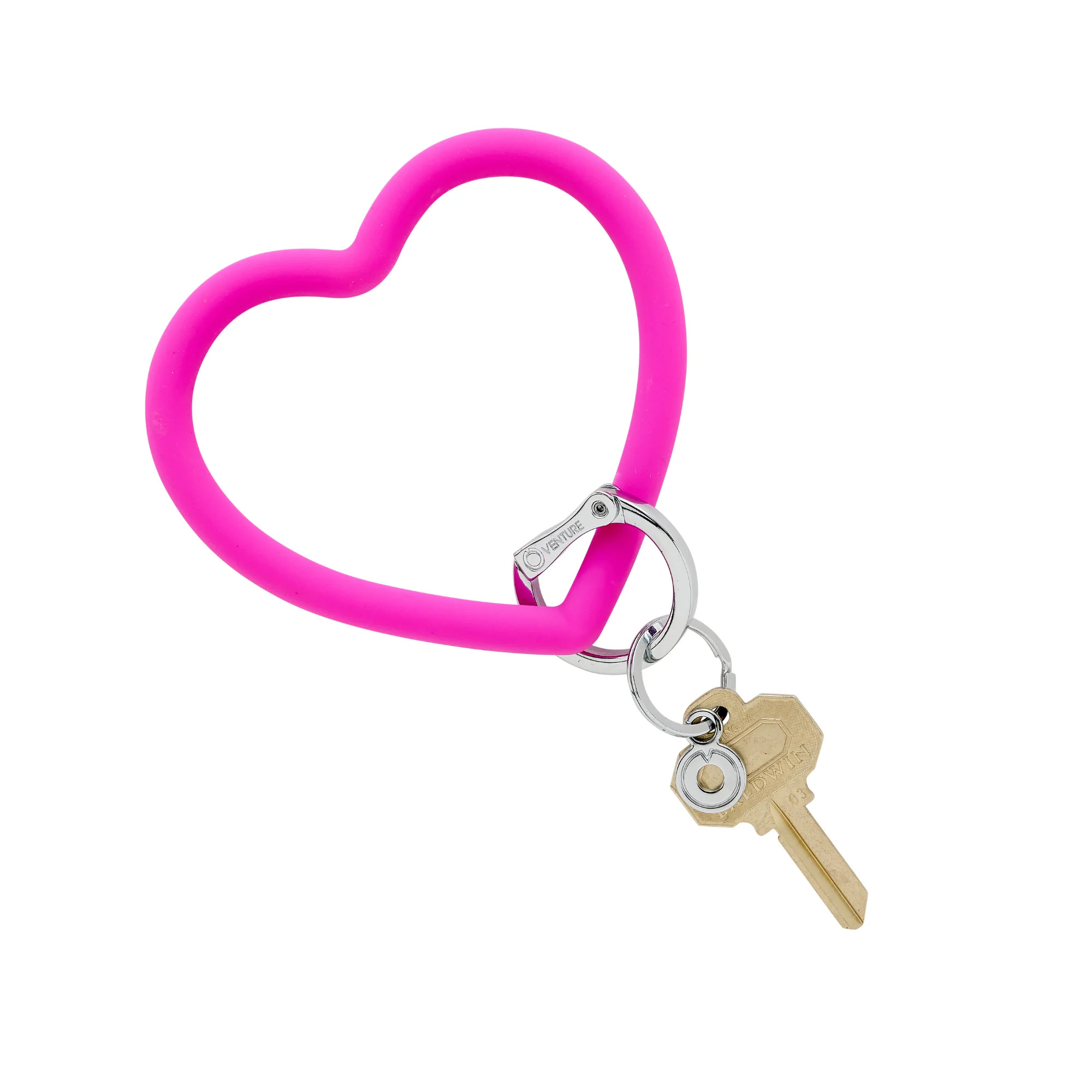 Silicone Heart Keychain – Bold Pink, Perfect Gift | Oventure | Oventure