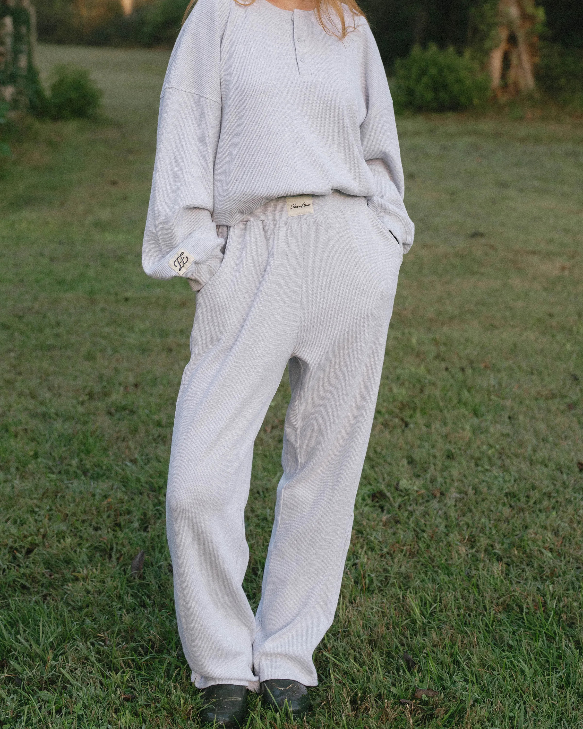 Waffle Pant in Light Ash Grey | Eleven Eleven