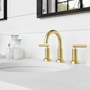 Pfister Capistrano Bathroom Sink Faucet, 8-Inch Widespread, 2-Handle, 3-Hole, Brushed Gold Finish... | Amazon (US)