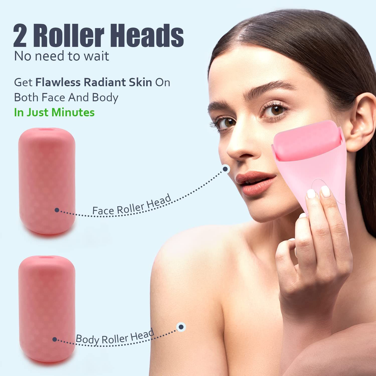 Amazon.com: Ice Roller for Face, Ice Roller and 2 Premium Face Roller Heads for All Skin Types, F... | Amazon (US)