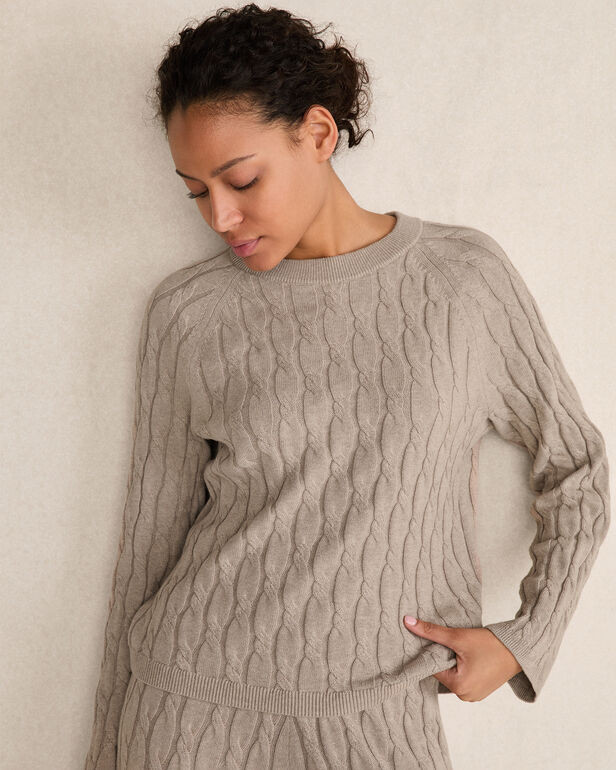 Cotton Cashmere Cable Knit Sweater | Haven Well Within