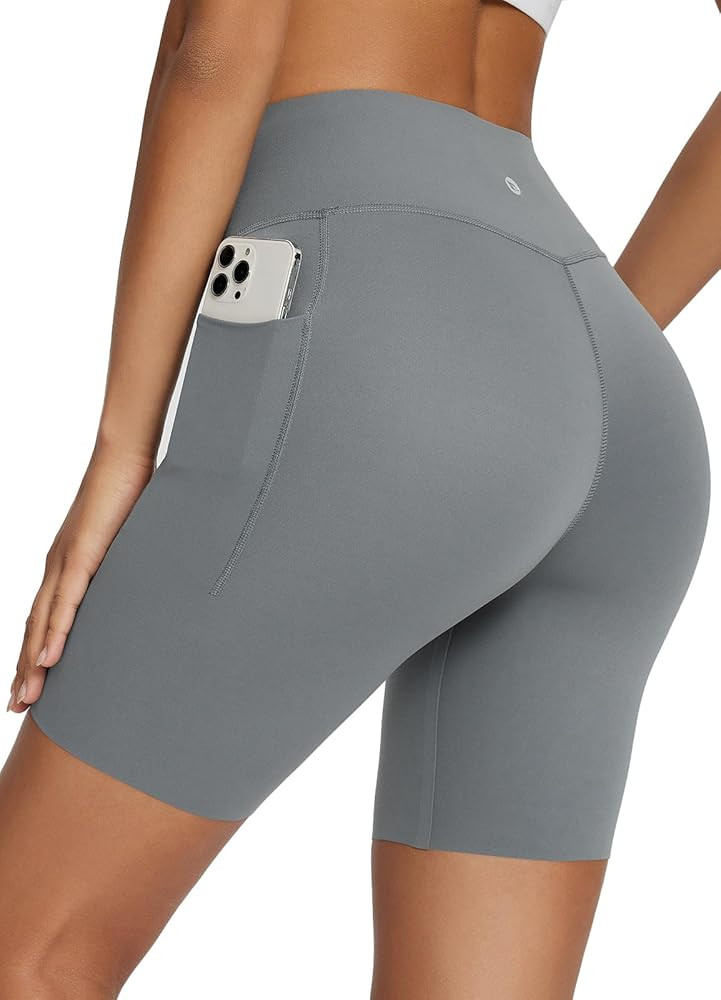 BALEAF Freeleaf Women's 8" High Waist Biker Shorts with Pockets Yoga Running Volleyball Workout G... | Amazon (US)