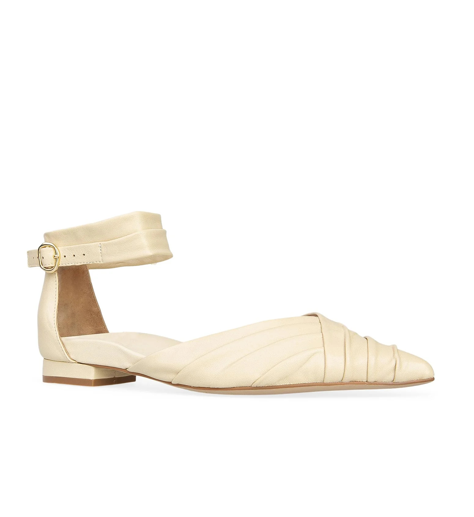 Oatmilk Leather Flat | Bared Footwear