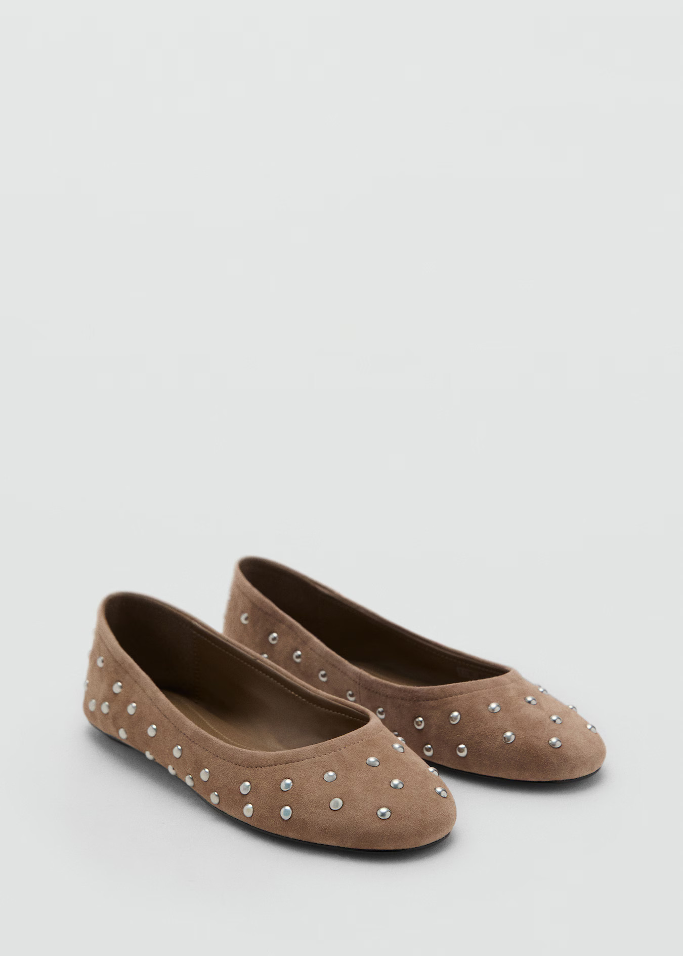 Studded leather ballet flats - Women | MANGO United Kingdom | MANGO (UK)