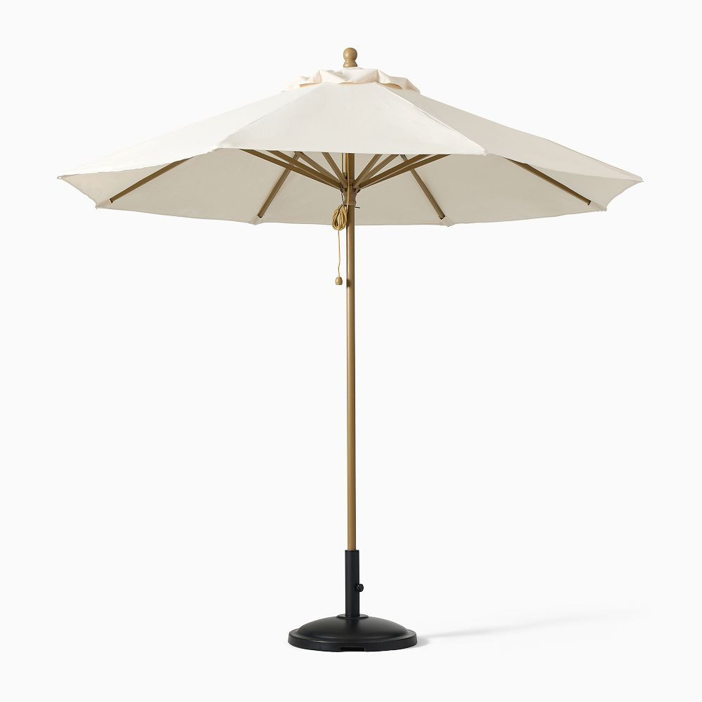 Round Outdoor Umbrella (9') - Wood Pole | West Elm (US)