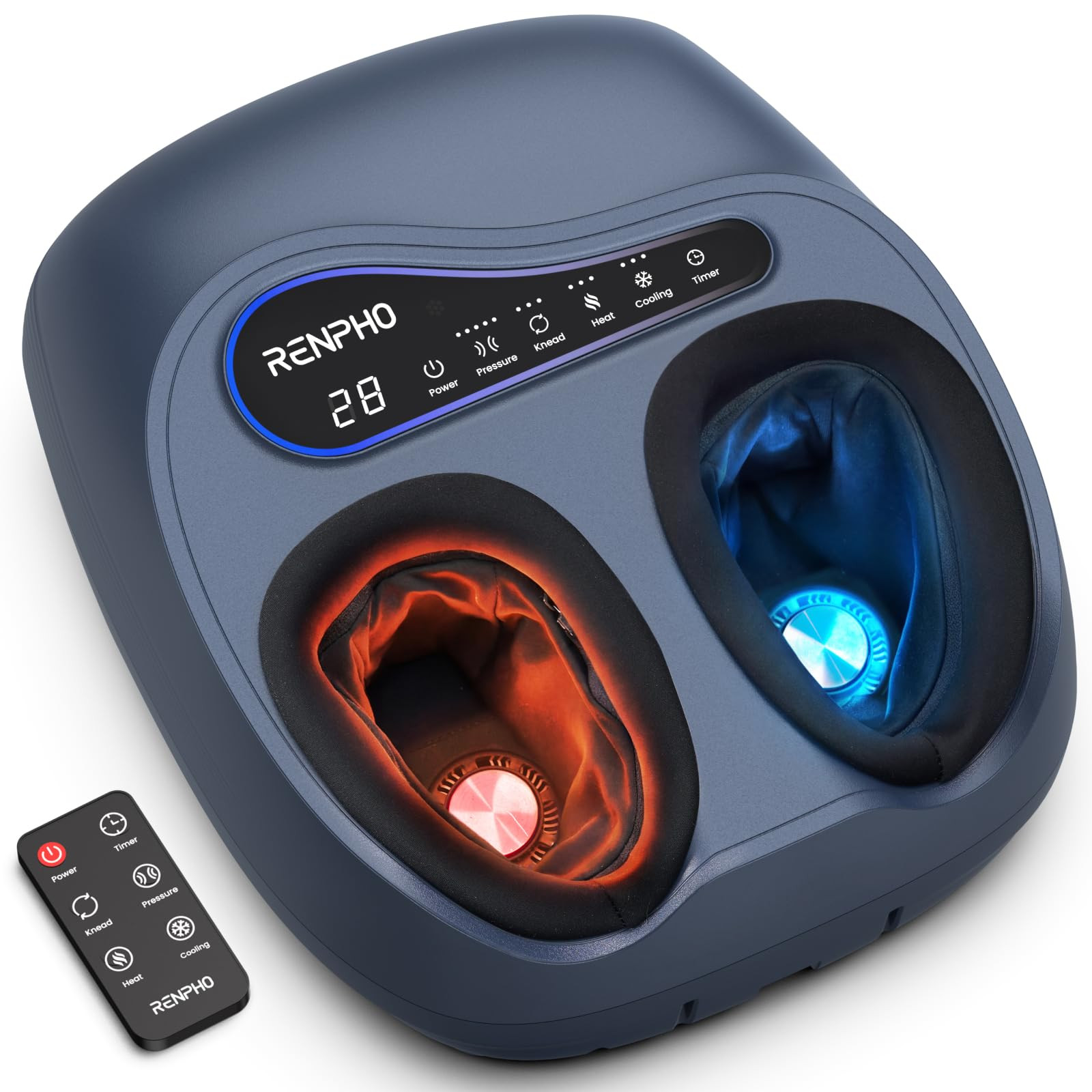 RENPHO Thermacool 2-in-1 Foot Massager with Heat & Cold, FSA Eligible Items Only, 3 Kneading & 5 Compression, Shiatsu Foot Massager for Neuropathy, Plantar Fasciitis Massager, Up to US Size 13 | Amazon (US)