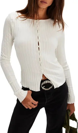 Free People Tilly Rib Long Sleeve Button-Up Top | Nordstrom | Nordstrom