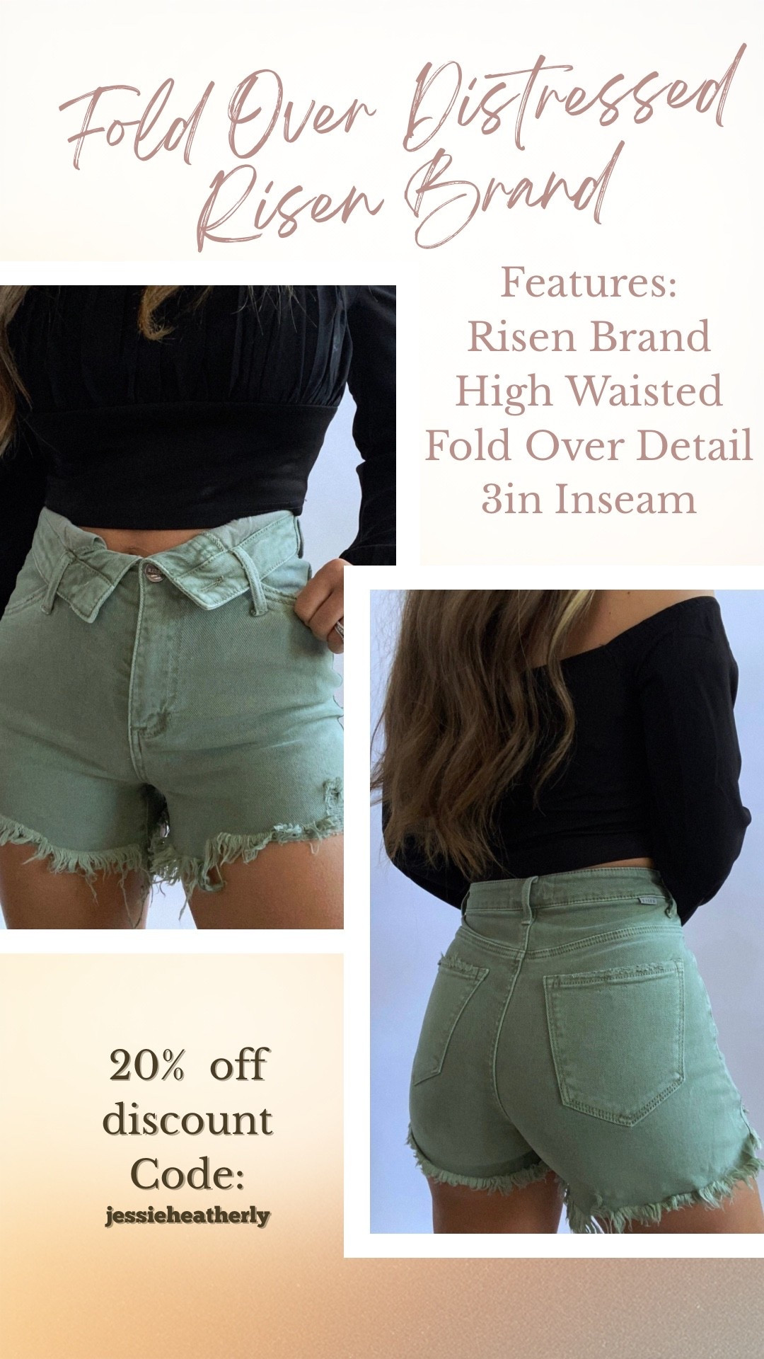 Summer Staple. Fold over Risen Brand shorts. Snag your size with my discount code : jessieheatherly for 20% off. 

#LTKmomlife #LTKootd #LTKMidsize