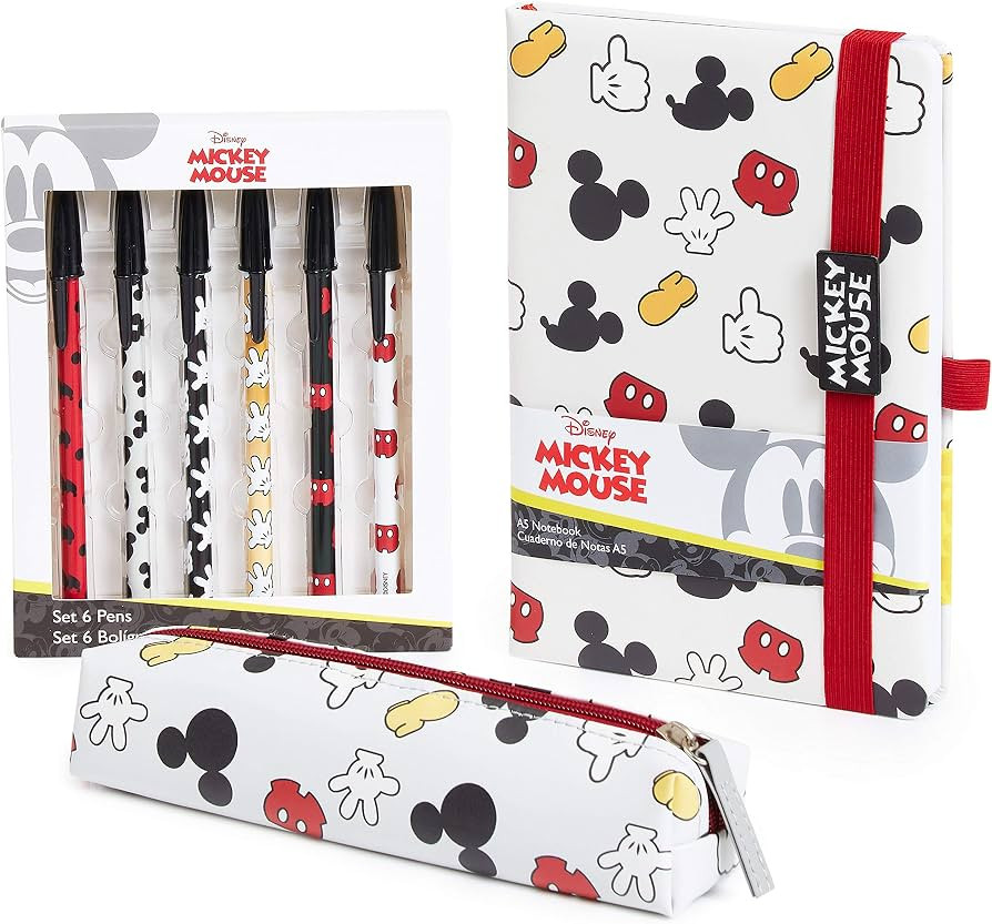 Disney Mickey Mouse Notebook, Kawaii School Supply with A5 Notebook, Kawaii Pencil Case and Pen S... | Amazon (US)