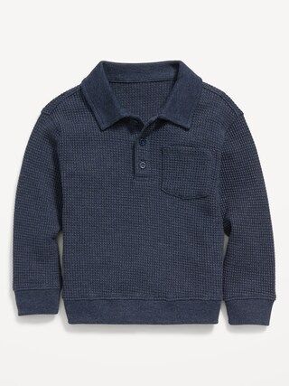 Long-Sleeve Polo Thermal-Knit Top for Toddler Boys | Old Navy (CA)
