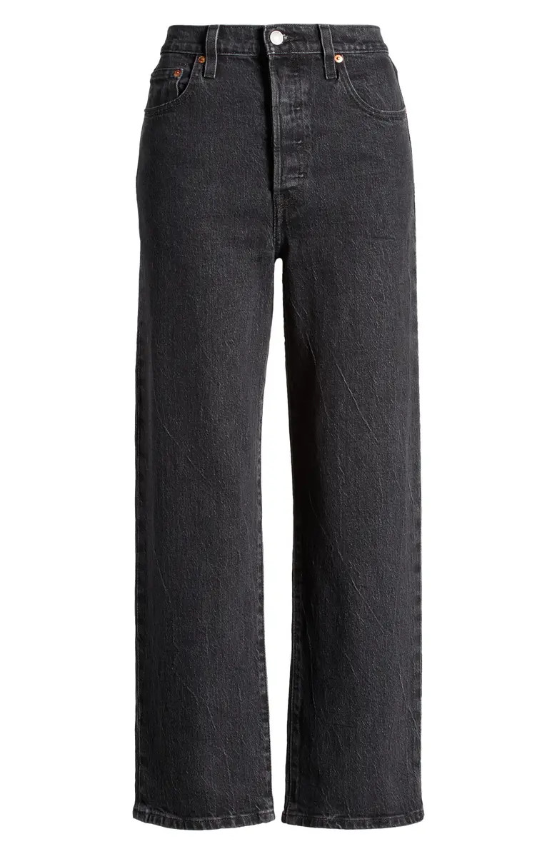 Ribcage Acid Wash High Waist Ankle Straight Leg Jeans | Nordstrom