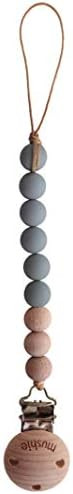 mushie Pacifier Clip Holder | Cleo (Stone) | Amazon (US)