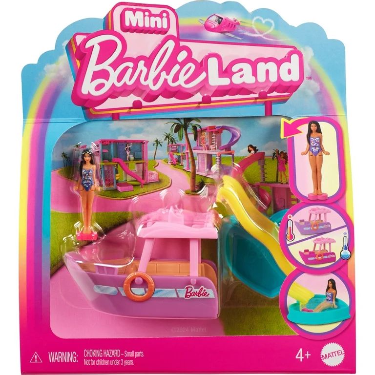 Barbie Mini BarbieLand Doll & Vehicle Set with 1.5-inch Doll & Dream Boat with Color-Change | Walmart (US)