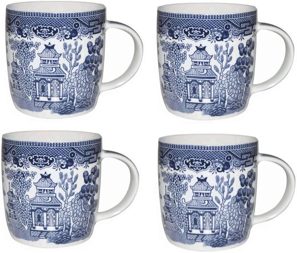 Churchill Blue Willow Mugs 11 oz, Set Of 4 | Amazon (US)