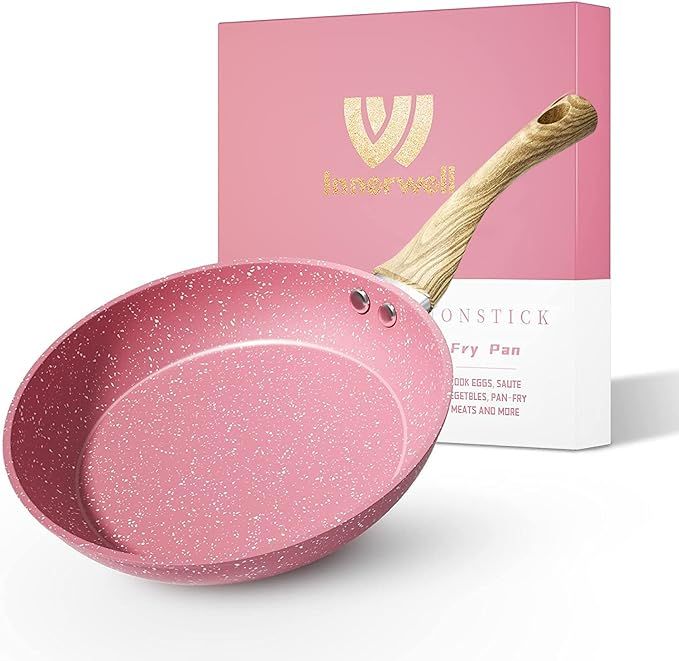 Frying Pan Nonstick, 8 Inch Pink Egg Pan, Non Stick Fry Pan 100% PTFE PFOA-Free Omelet Pan, Toxin... | Amazon (US)