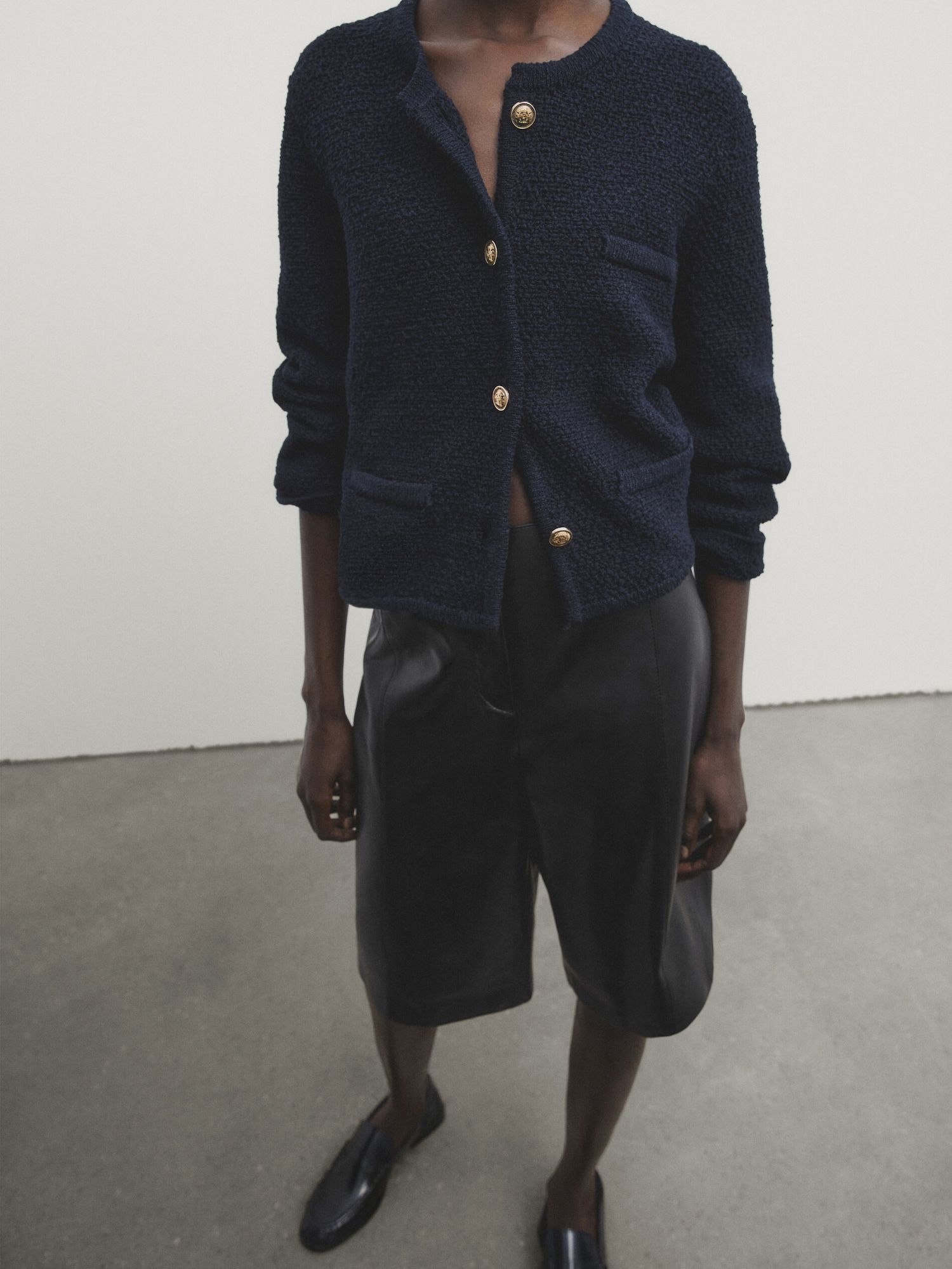 Textured knit cardigan with pockets | Massimo Dutti (US)