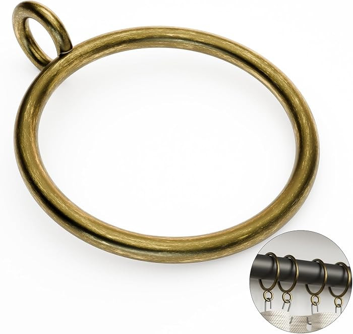 40 Pack Bronze Metal Curtain Rings with Eyelets, 2 inch Inner Diameter Drapery Rings Apply for Cu... | Amazon (US)