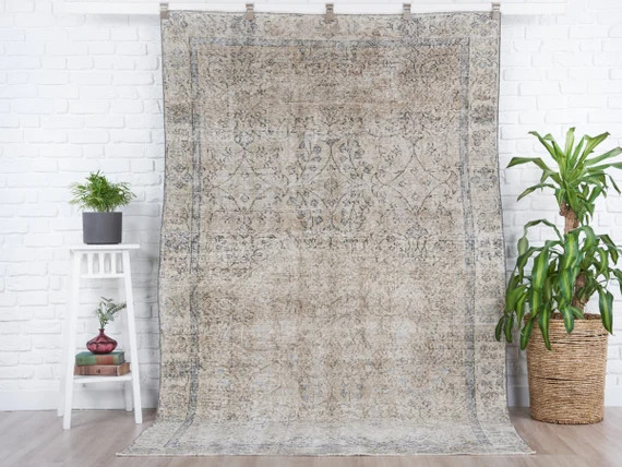 5x8 Vintage Rug Brown Turkish Area Rug Bedroom Rug Neutral - Etsy | Etsy (US)