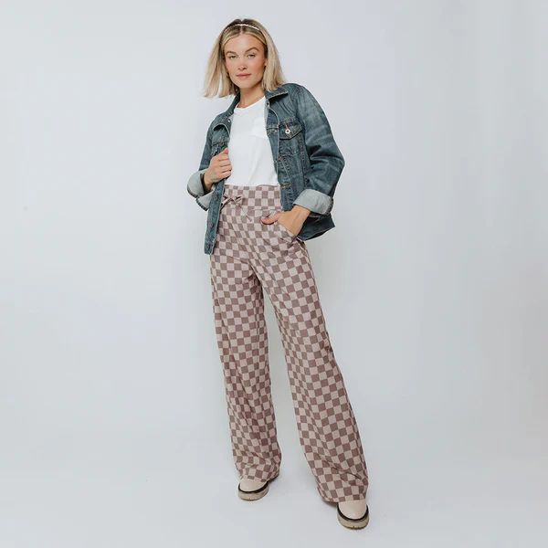 Audrey Trouser, Brown Checkers | Albion Fit