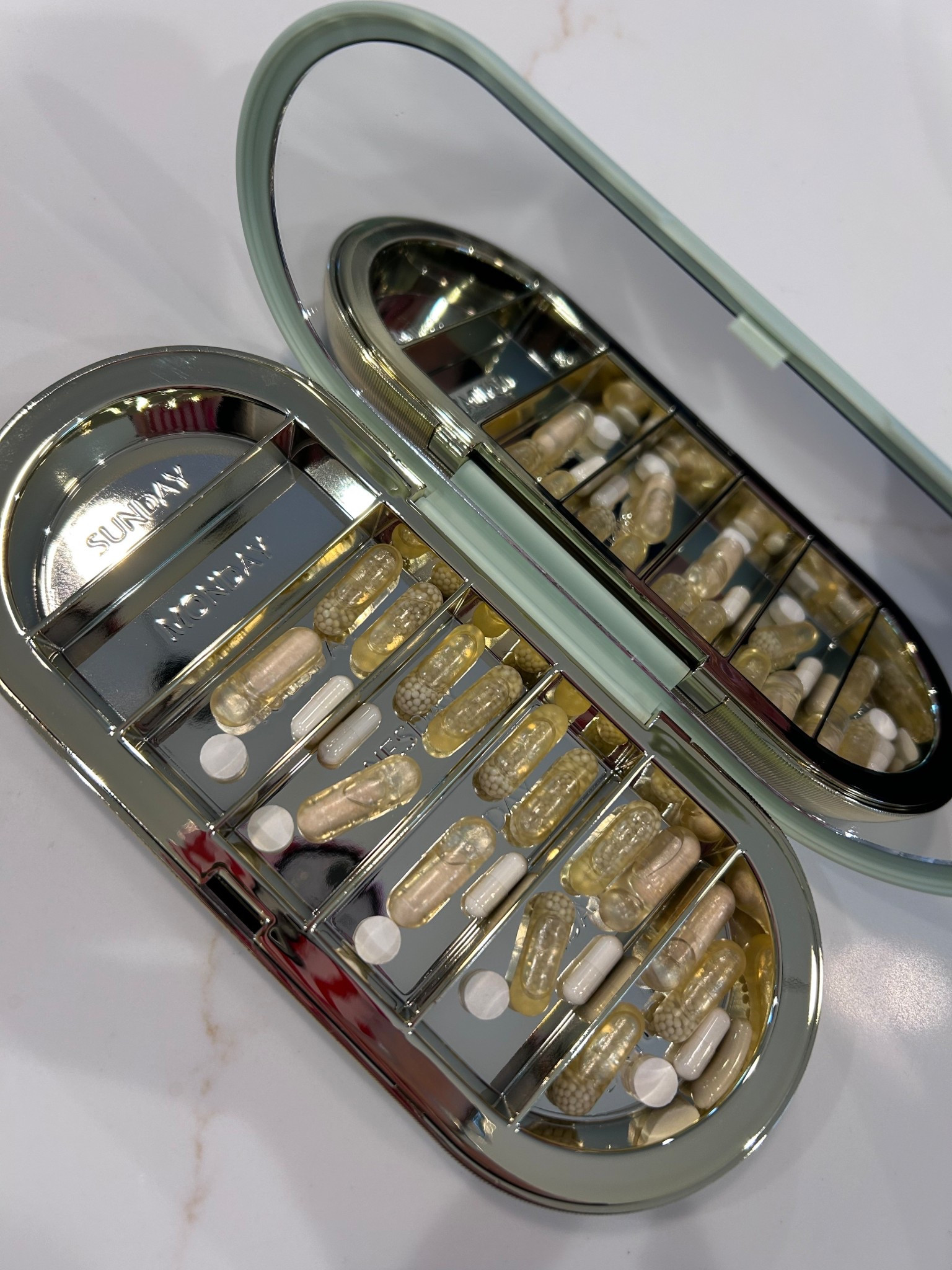 A pill organizer that fits the vibe✨

#LTKTravel #LTKmorningroutine