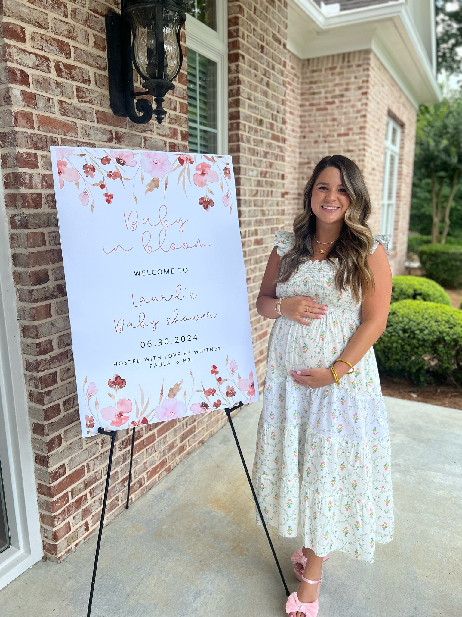 The most perfect & comfy dress to pull off with a bump! 

The heels remind me of Loeffler Randall BUT they’re an Amazon find. 

I did a size small in the dress at 30 weeks pregnant. 

#bumpfriendly #babyshowerdress 

#LTKBump #LTKBaby #LTKFindsUnder50
