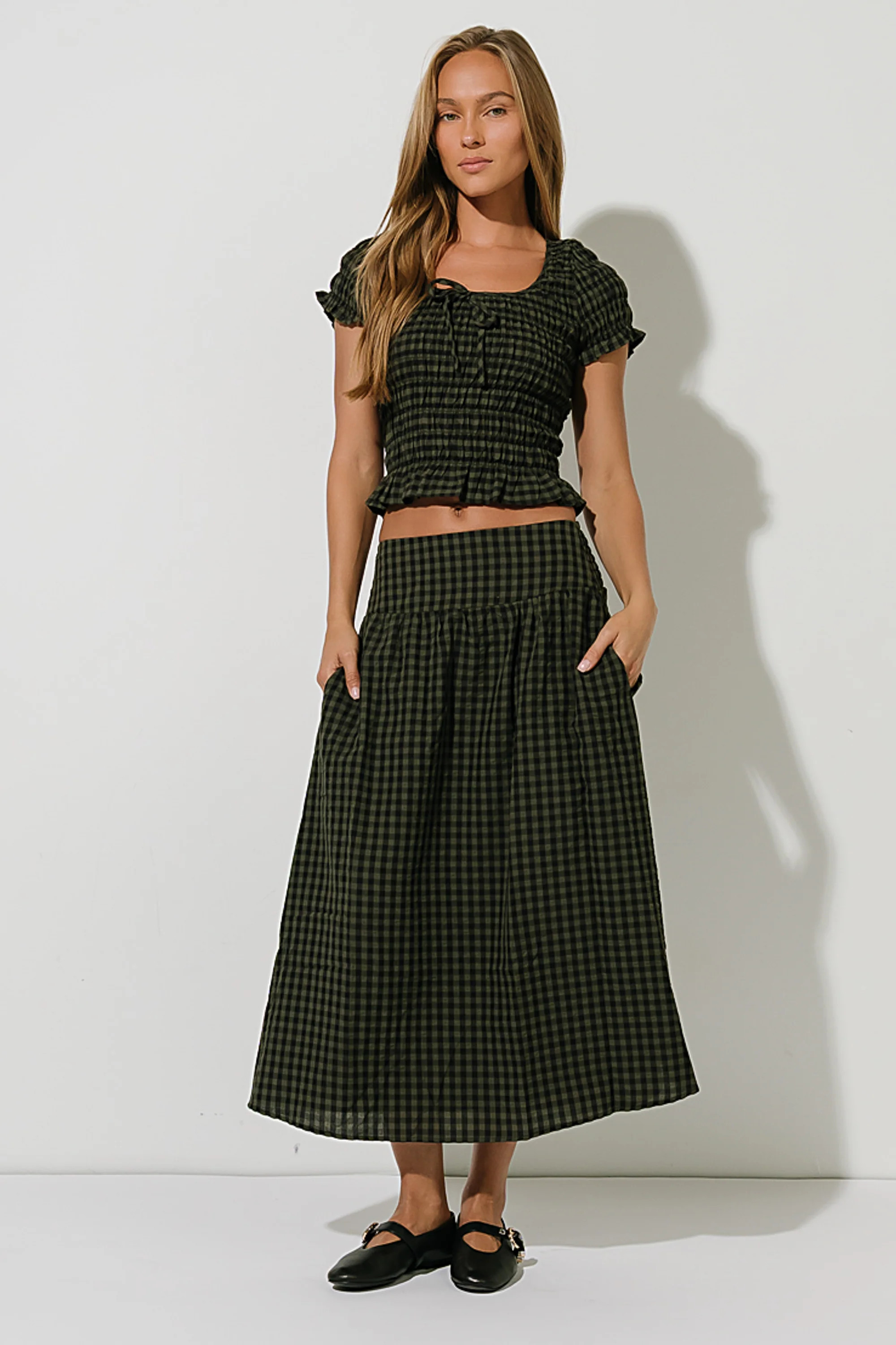 Lilith Gingham Maxi Skirt | Böhme US
