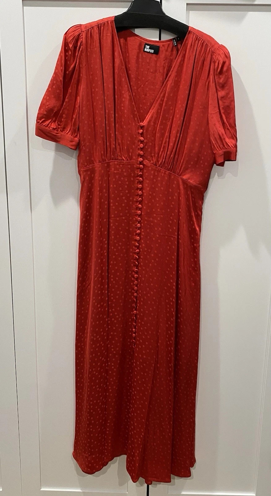 The Kooples NWT Red Button Down Dress With Jacquard Print Size 2/Med | eBay US