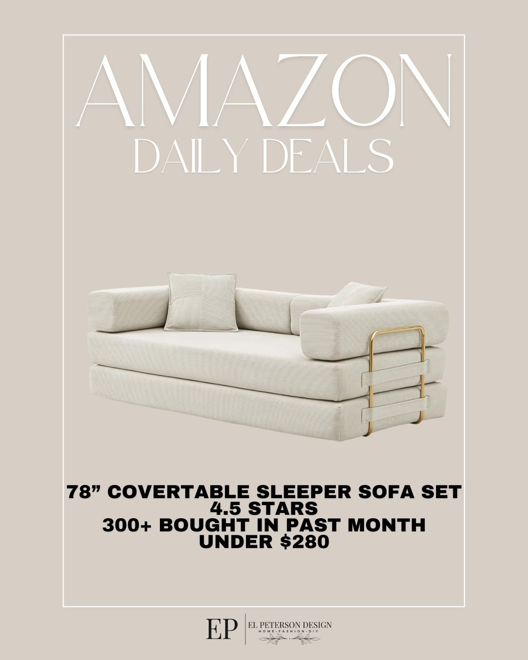 Amazon
Daily Deals
Convertible sleeper sofa set 

#LTKHome #LTKSaleAlert