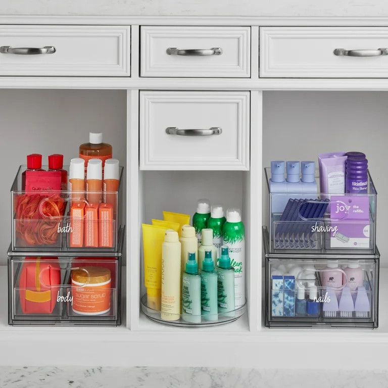 The Home Edit 17 Piece Bath Edit, Clear Plastic Modular Storage System | Walmart (US)