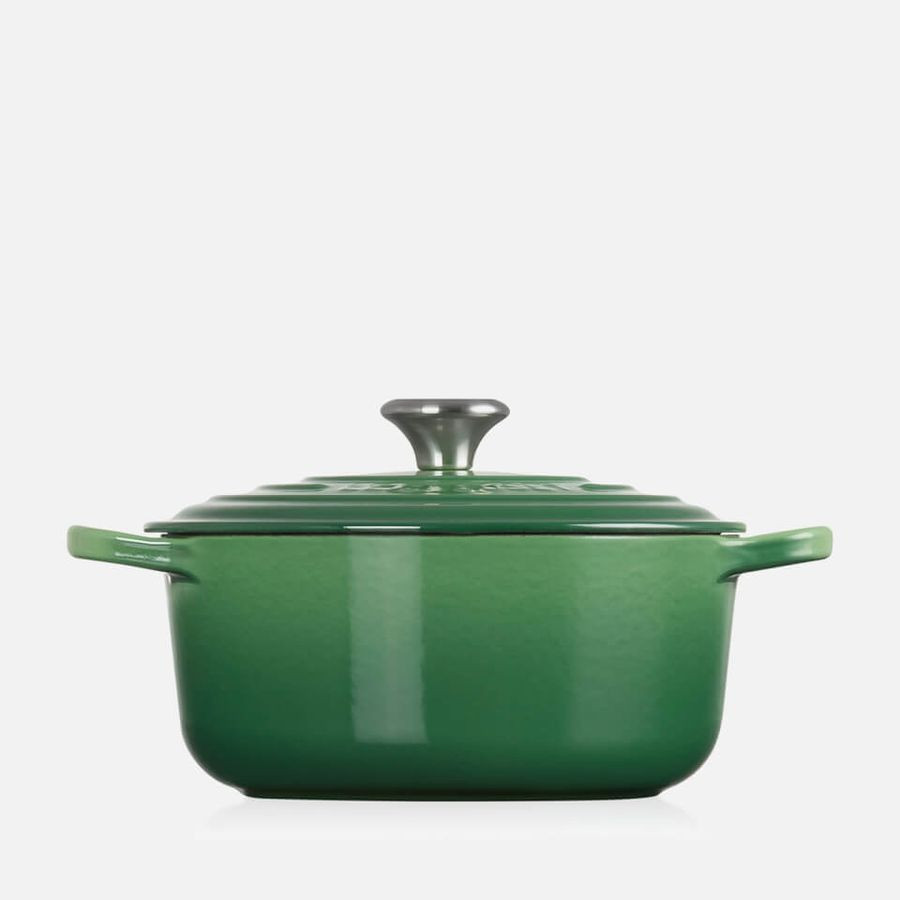 Le Creuset Signature Cast Iron Round Casserole - 24cm - Bamboo Green | Coggles (Global)