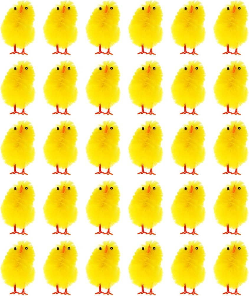 REDSTAR Pack of 30 Fluffy Yellow Easter Chicks - Mini Fluffy Chicks for Easter Decorations, Egg H... | Amazon (UK)