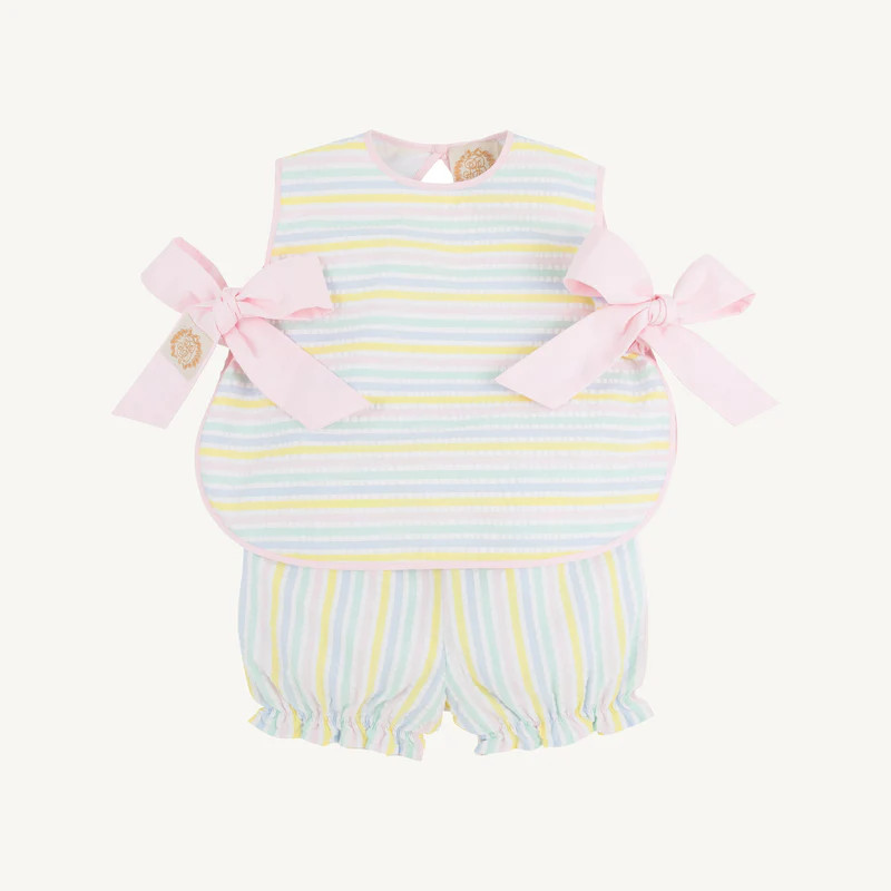 Talbott Tie Side - Siesta Key Seersucker with Palm Beach Pink | The Beaufort Bonnet Company