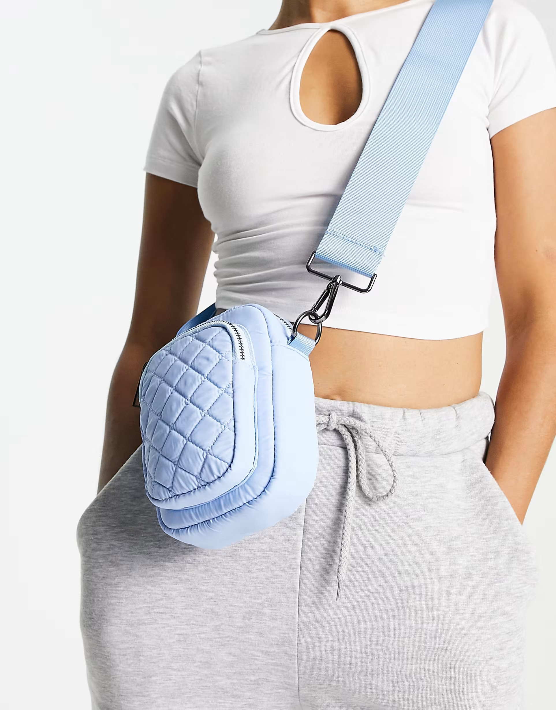 Threadbare cross body quilted bag in pastel blue | ASOS (Global)