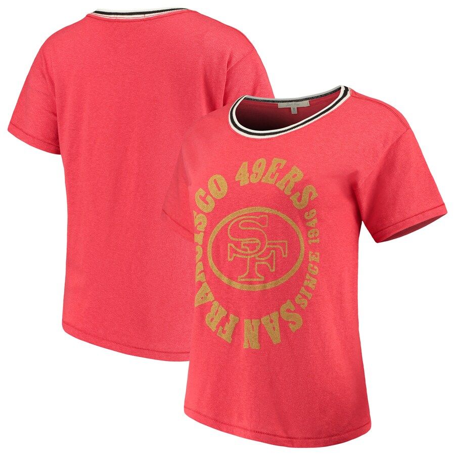 San Francisco 49ers Junk Food Women's Kick Off Tri-Blend T-Shirt - Scarlet | Fanatics.com
