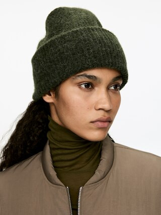 Alpaca-Wool Blend Beanie – Green – Women – ARKET GB | Arket UK
