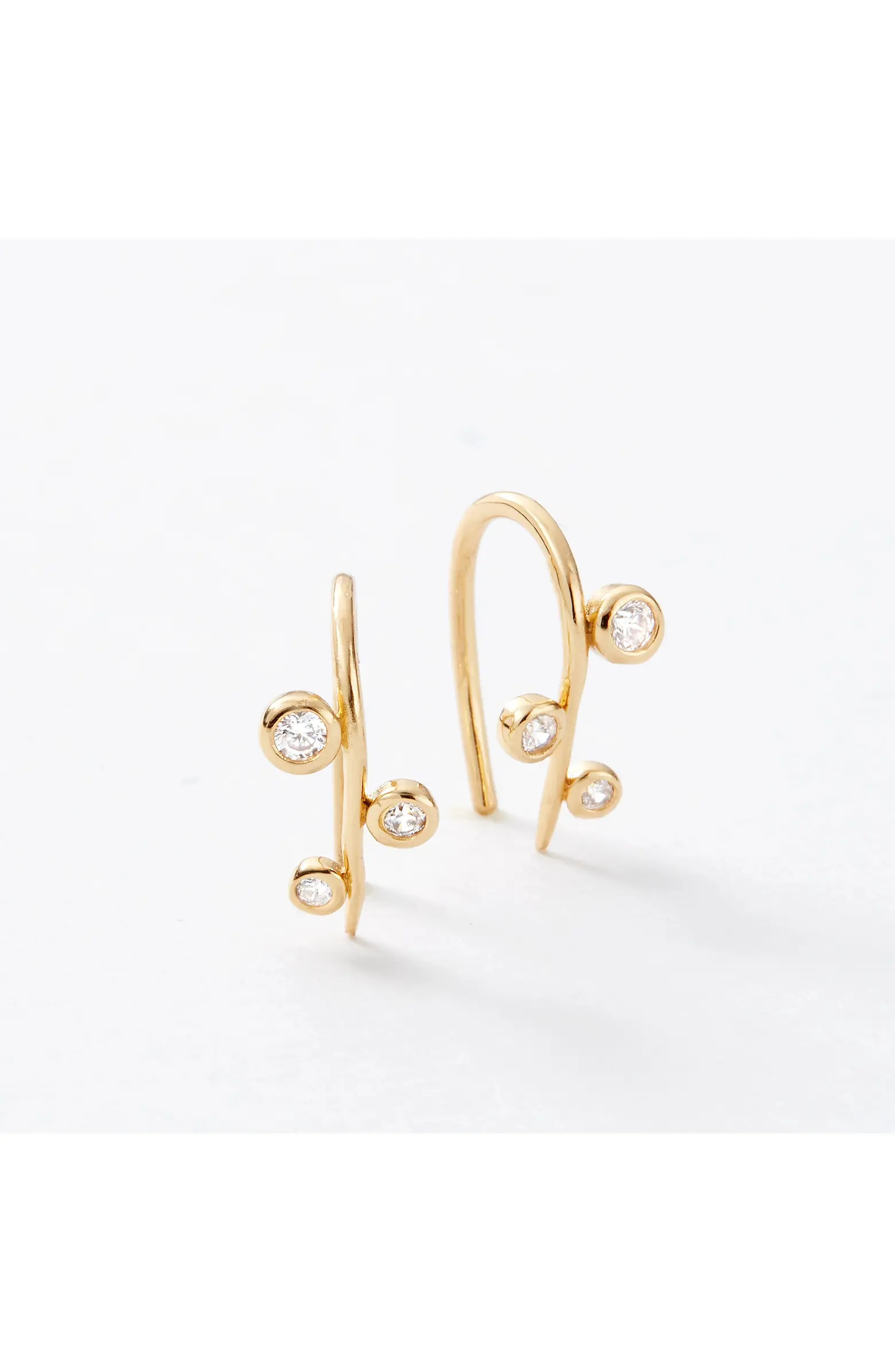 Aralia Gold Earrings with White Topaz | Nordstrom