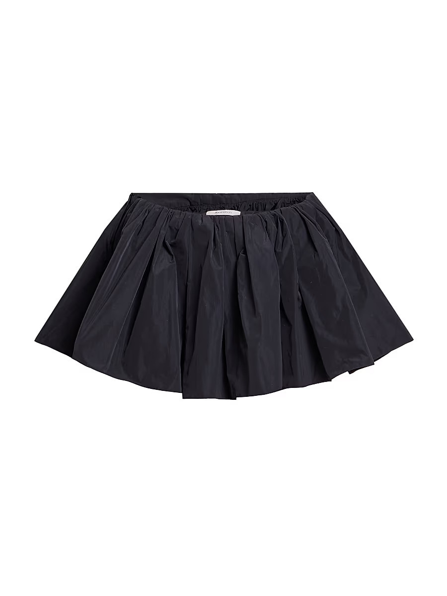 Women's Gathered Satin Skort - Black - Size 0 | Saks Fifth Avenue