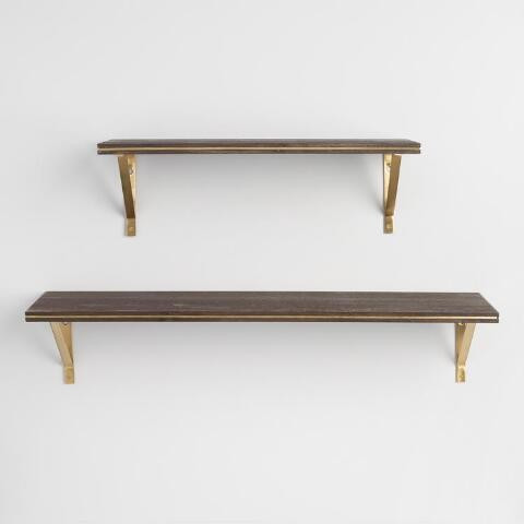 Gold Metal Mix & Match Shelf Brackets Set of 2 | World Market