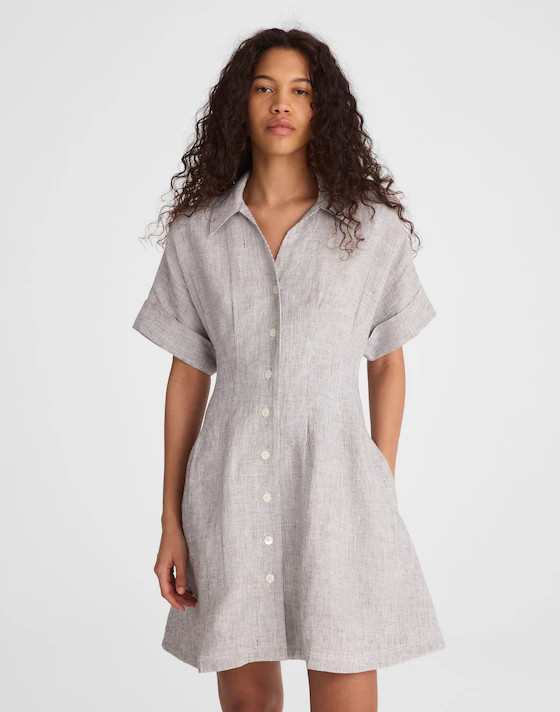 The Perry Mini Shirtdress in 100% Linen | Madewell