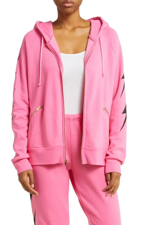 Aviator Nation Bolt 4 Zip Hoodie in Paris Pink at Nordstrom, Size Small | Nordstrom
