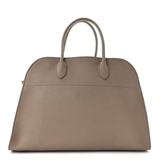 Matte Grained Calfskin Soft Margaux 15 Dark Taupe | FASHIONPHILE (US)