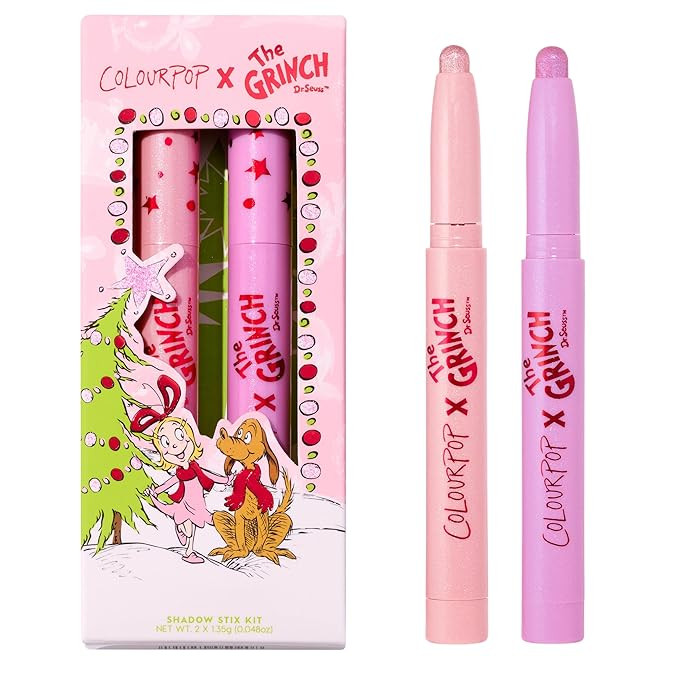 ColourPop x The Grinch Shadow Stix Makeup Kit - Limited Edition Metallic Eyeshadow Makeup Set - V... | Amazon (US)