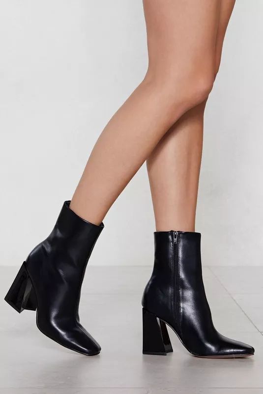 Flared Block Heel High Ankle Boots | Nasty Gal (US)